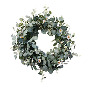 Eucalyptus Wreaths, Front Door 22" Large Green Leaves Wreath for Spring Summer All Seasons, Outdoor Greenery Floral Wreath Wall Hanging