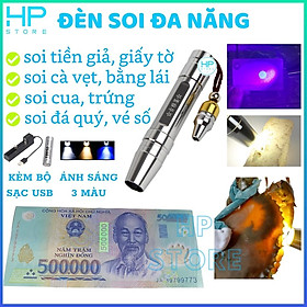 Mua Đèn soi tiền giả  đá  giấy tờ giả  cua gạch  trứng với ánh sáng mạnh  3 màu tiện dụng  kèm theo bộ sạc USB