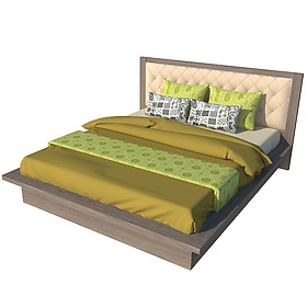 Giường ngủ cao cấp Tundo màu xám 160cm x 200cm
