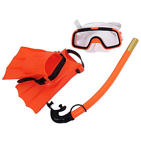Hình ảnh Child Kids Snorkeling Set Goggles Snorkel Flippers Gear Swimming