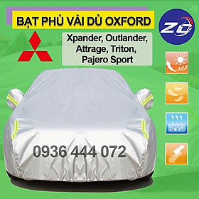 Bạt phủ xe Mitsubishi Outlander, Xpander, Attrage, Pajero, Triton áo trùm che phủ xe hơi, bạc phủ trùm oto vải dù oxford