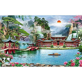 Tranh dán tường Sơn thủy hữu tình KT 120 x 100 cm