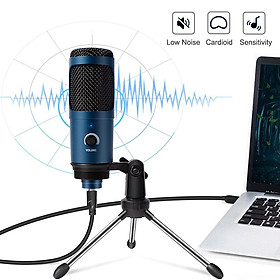 Ghi âm USB Condenser Micrô micrô phòng thu chuyên nghiệp cho máy tính PC Máy tính xách tay Podcasting giọng nói cho Youtube