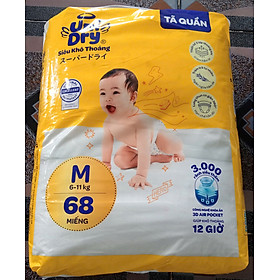 Tã Quần UniDry M68 (68 miếng/gói) Siêu Khô Thoáng Cho Bé Từ 6-11kg -(Tiết Kiệm Hơn Unidry M76) Hsd Luôn Mới
