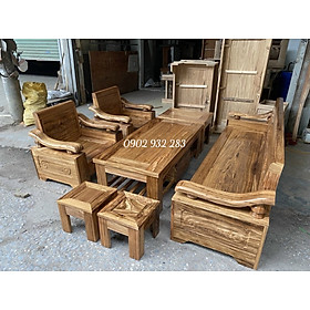 Bộ bàn ghế phòng khách salon gỗ hương mẫu mới 7 món B49