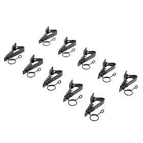 10 Pack Ring-type Metal Clip , 0.39inch (10mm) Dia Lapel / Lavalier Microphone Tie Clip Black for Lavalier Wireless Microphone System