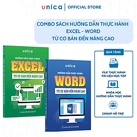 Hình ảnh sách Combo 2 sách Word - Excel Tin học văn phòng Unica, Hướng dẫn thực hành từ cơ bản đến nâng cao, in màu chi tiết, TẶNG video bài giảng