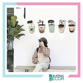Mua BỘ TRANH 3D Trà sữa trang trí quán - Set 5 tranh 2001