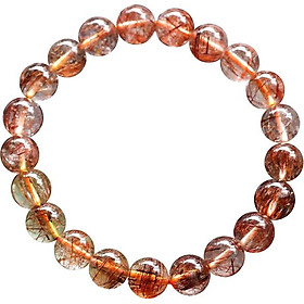 Vòng Thạch Anh Tóc Đỏ Myanmar 9.5mm Ngọc Quý Gemstones VT121