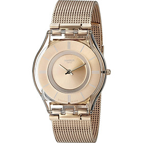 Swatch Women's SFP115M Skin Rose Gold-Tone Watch with Mesh Band