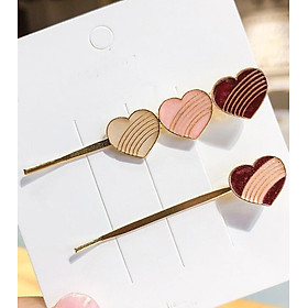 Sét 2 kẹp tóc hình tim xuất khẩu Song An Eco KAH108