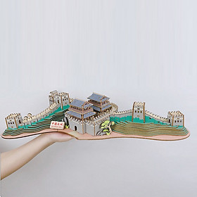 Đồ chơi lắp ghép gỗ 3D Mô hình Vạn lý Trường thành The Great Wall HF08 Laser