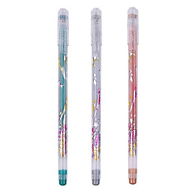 Vỉ 3 Bút Kim Tuyến CROWN MTJ 500GLS (Bạc, Cam, Xanh Ngọc)