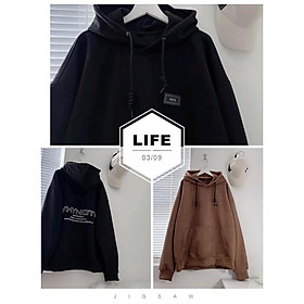 Áo Hoodie In Chữ WHY NOT Logo Ngực Kèm Mũ Rộng 2 Màu Chất Nỉ Ngoại