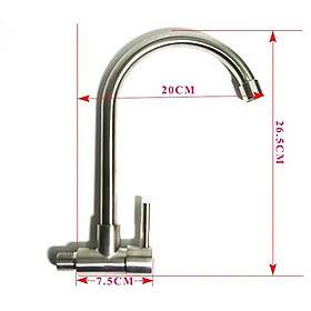 Mua Vòi rửa chén bát xả lạnh  dòng cắm tường  chất liệu inox nguyên khối 304 chống bám vân tay chống rỉ tuyệt đối 6001