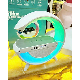 Loa bluetooth kiêm sạc không dây đèn tạo không khí 3in1 BT2301 kiêm sạc dự phòng - Đèn led theo nhạc cực hay mạnh mẽ, đèn ngủ, đèn báo thức, hiệu ứng ánh sáng nhiều màu - 7 độ sáng màu trắng tinh tế