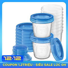 Cốc Trữ Sữa VIA Philips Avent (10Ly -180ml) - SCF618/10