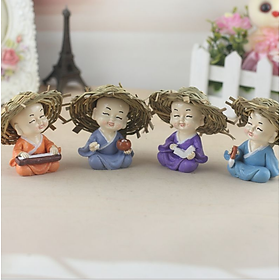 Combo 4 Chú Tiểu Trang Trí Bàn Làm Việc , Xe Hơi PaKaSa Nhiều Mẫu - Chính Hãng 