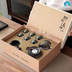Mua Bộ dụng cụ Trà Cối Xoay họa tiết Hoa Tử Đằng sang trọng  tự nhiên tao nhã