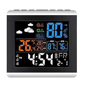Large LCD Color Digital Table Alarm Clock with Temperature Humidity Display