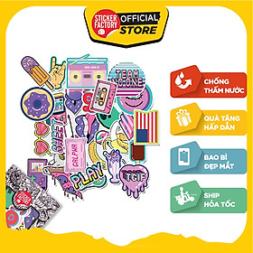 80's vintage - Set 30 sticker hình dán