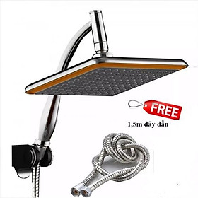 Mua Bát sen vuông cao cấp tăng áp rộng 20cm thiết kế thông minh tích kiệm nước tặng kèm dây dẫn và giá đỡ
