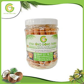 Bánh ống Đông Thành thơm ngon - Bánh ống xứ dừa dạng hộp - Đặc sản Bến Tre hộp bánh ống dừa (300gr)