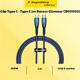 Mua Cáp Type C - Type C 1m Baseus Glimmer CB000025 - Hàng Chính Hãng