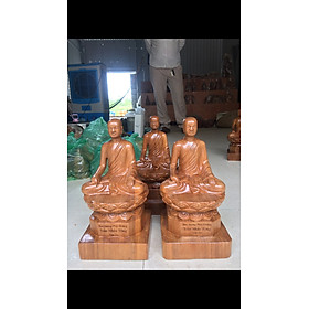 Mua Tượng phật hoàng trần nhân tông bằng gỗ bách xanh kt cao 30×17cm