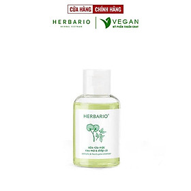 Mini size - Sữa rửa mặt Rau má & Diếp cá herbario 50ml sạch mụn thuần chay