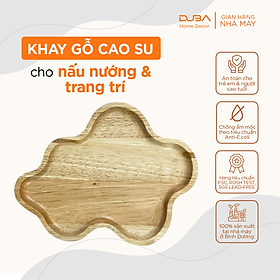 Mua Khay gỗ decor  thớt trang trí gỗ cao su hình đám mây màu tự nhiên đạt chuẩn xuất khẩu - DUBA