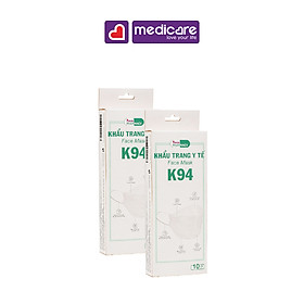 0132307 Khẩu Trang Y Tế MEDiCARE PHARMACY K94 10 cái Hộp