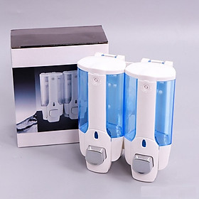 Mua Combo 2 Hộp đựng nước rửa tay  xà phòng treo tường hai bình đôi (có nút nhấn)