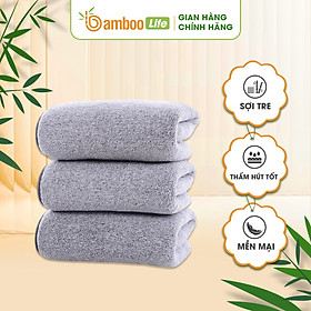 Khăn tắm Bamboo Life BL058 hàng chính hãng được làm từ sợi tre thiên nhiên mềm mại kháng khuẩn siêu thấm hút an toàn cho da