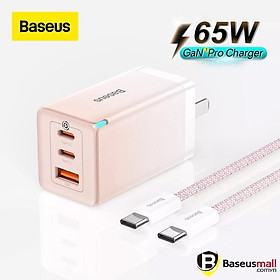 Mua Bộ sạc nhanh Baseus GaN3 Pro Quick Charger 65W (Kèm cáp sạc C to C 100W) 2022-Hàng chính hãng