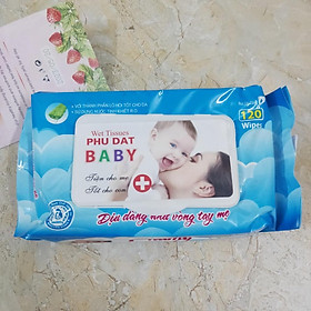 Mua Khăn giấy ướt cho em bé loại mịn dai cùng tinh chất Lô Hội giữ ẩm cho da với  100 đến 120 tờ