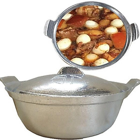 Mua Nồi Gang Kho Cá Thịt Dày 2 Lớp Chống Bể Giữ Nhiệt Lâu Hơn kích thước 23cm