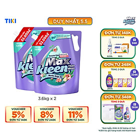 Combo 2 Túi Nước Giặt Xả MaxKleen Thiên nhiên 3.6kg