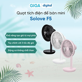 Quạt tích điện để bàn 12h Xiaomi Solove F5 - Hàng Chính hãng - Trắng