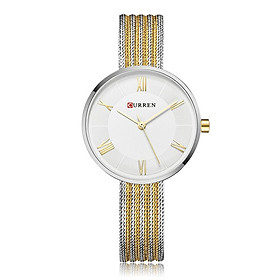 Đồng hồ nữ CURREN bằng thép không gỉ sang trọng-Màu Vàng & trắng