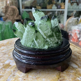 Mua Bụi Tinh Thể Đá Thạch Anh Xanh - ngang 13cm  cao 12cm