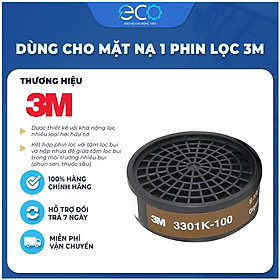 Mua Phin lọc 3M 3301K-100 phin lọc hơi hữu cơ (hơi sơn  thuốc bảo vệ thực vật  khử trùng) dùng cho mặt nạ 3M 3100/3200