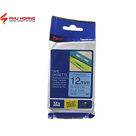Mua Nhãn in TZ2-531  Khổ rộng 12mm  chữ đen nền xanh dương (Black on blue)  nhãn đa lớp  bám dính cao