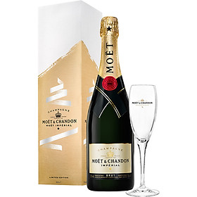 Rượu Champagne Moët & Chandon Impérial Brut - Phiên Bản End Of Year - 750ml – Có Hộp + Ly
