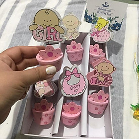 Bộ quà tặng kẹp lò xo hình ảnh cho baby 6 món như hình