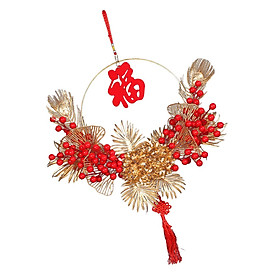 Spring Festival Decor Red Berries Flower Wreath Chinese New Year Decorations