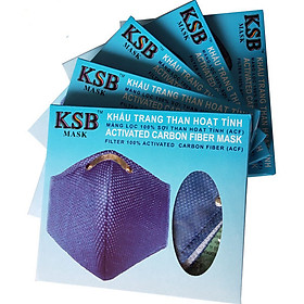 Bộ 5 Khẩu trang than hoạt tính cao cấp KSB - (5 cái) (Thun qua tai và có kim loại kẹp cố định mũi) - Tái sử dụng lại nhiều lần - Phòng Chống Vi Khuẩn, lọc bụi mịn, chống không khí ô nhiễm