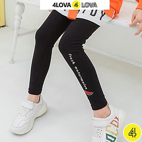 Quần legging 4LOVA dáng ôm chất thun cotton co giãn in họa tiết hoa quả