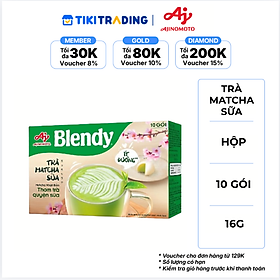 Trà Sữa Hòa Tan Blendy Matcha 160g (16g x 10 Gói)