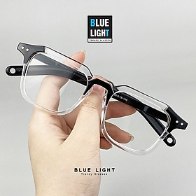 Kính Giả Cận, Gọng Kính Cận Nam Nữ Mắt Vuông Góc Cạnh Cá Tính Đen, Trong Suốt - BLUE LIGHT